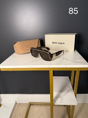 Palm Angels Men's Tortoiseshell Frame Sunglasses with Brown Lenses